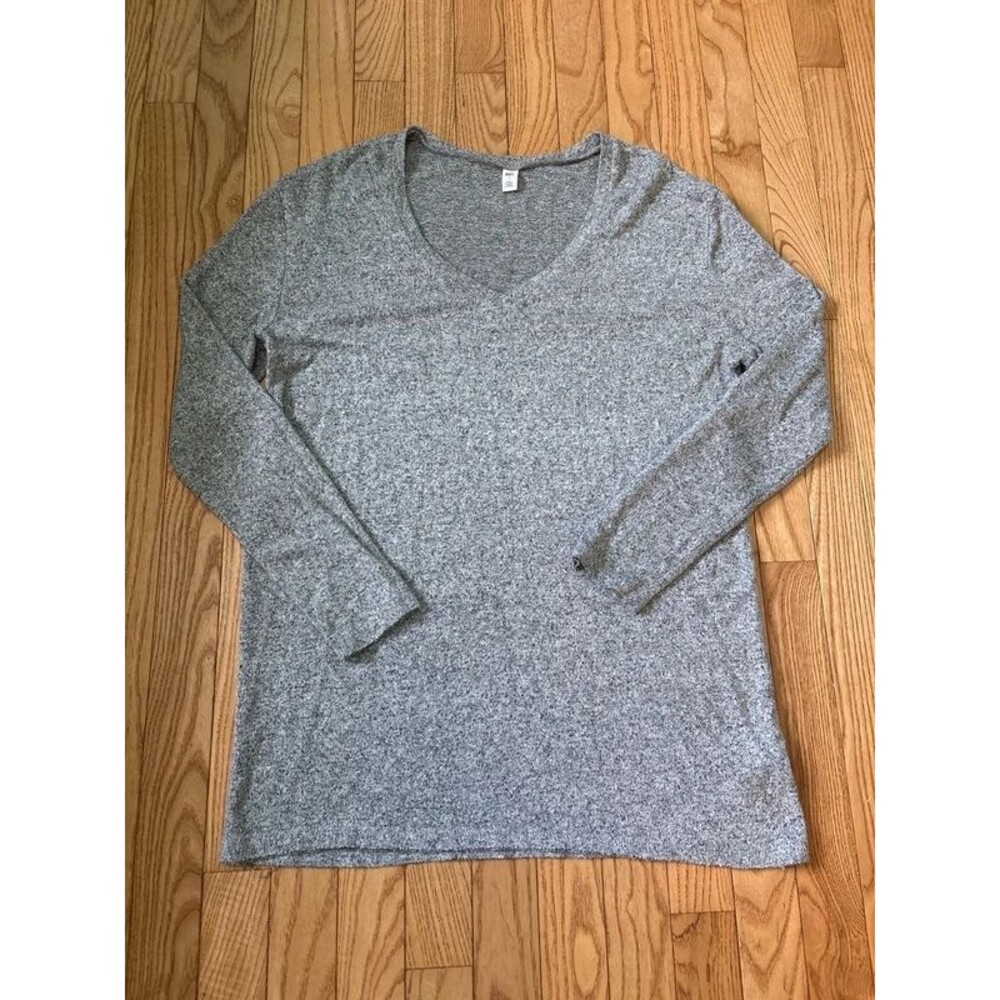 Womens long sleeve grey Heather vneck fall winter pajama sleepwear loungewear